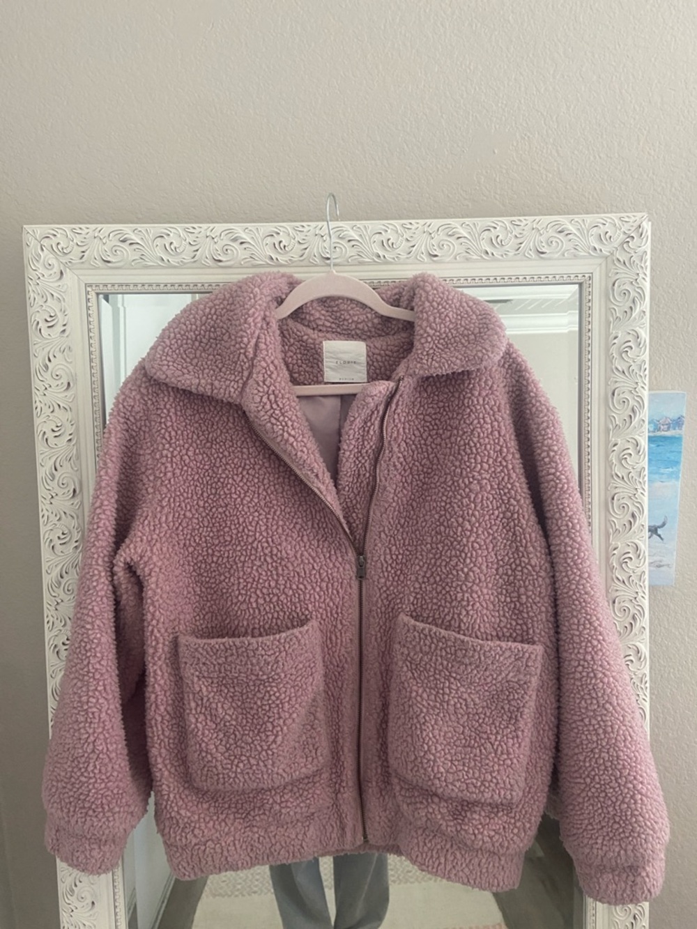 Elodie Dusty Pink Teddy Bomber Jacket